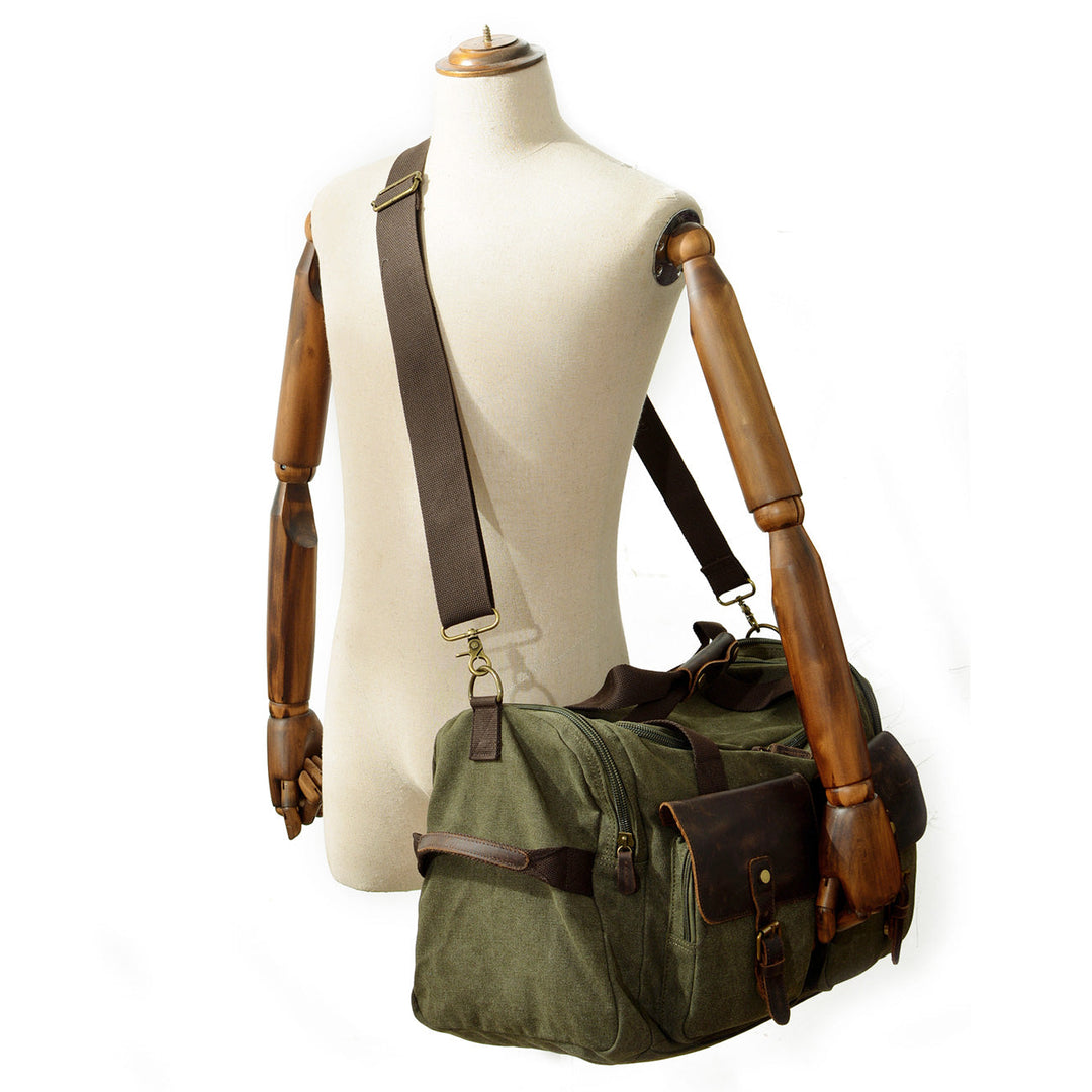 Men’s Waxed Canvas Leather Duffle Bag | David