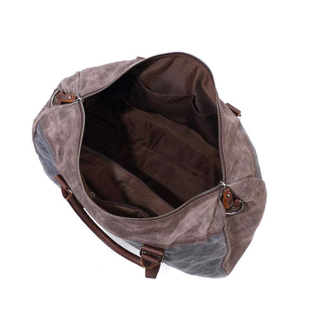 Unisex Large Waterproof Waxed Canvas Leather Travel Holdall 42L | Alex