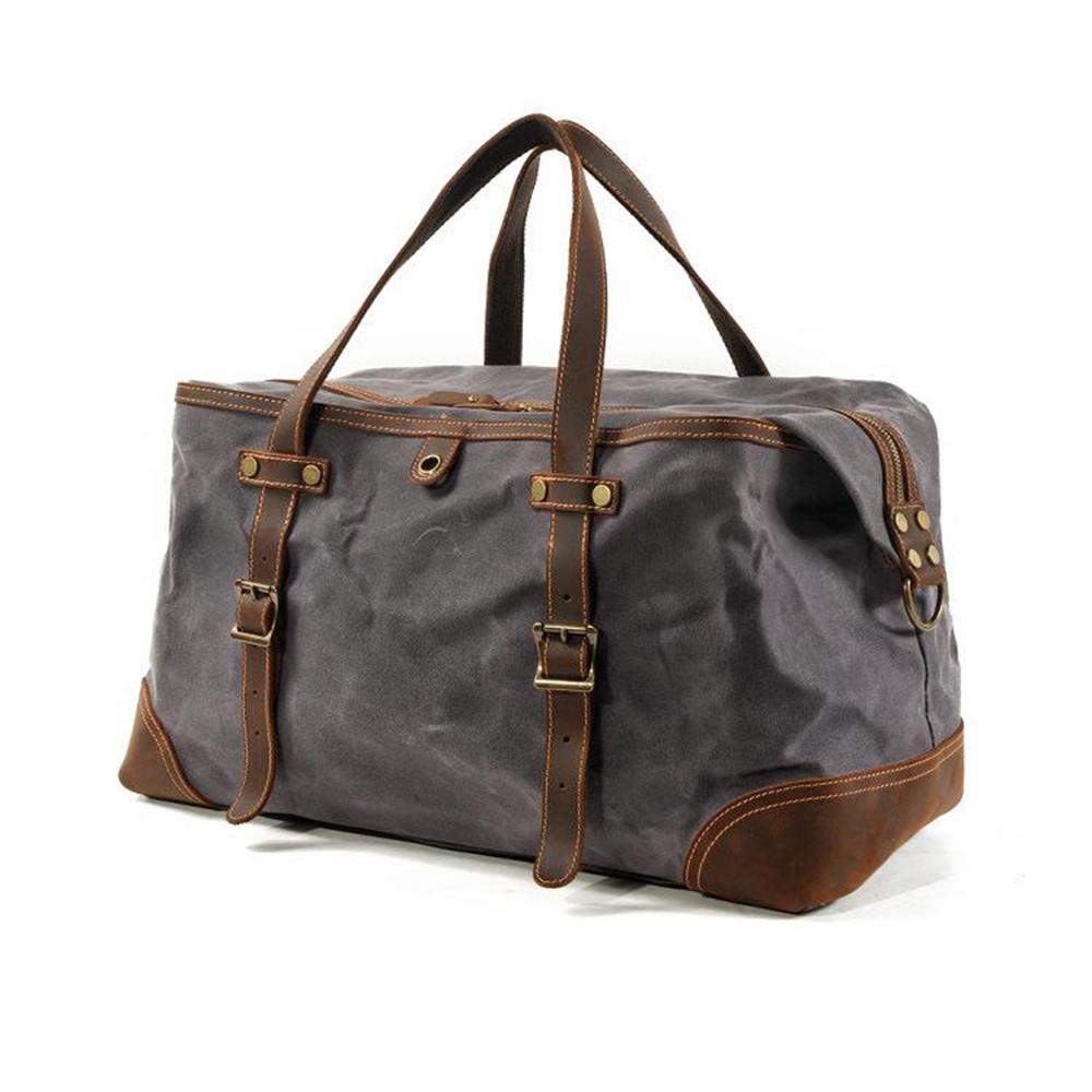 Unisex Waterproof Waxed Canvas Leather Travel Duffel | Anthony