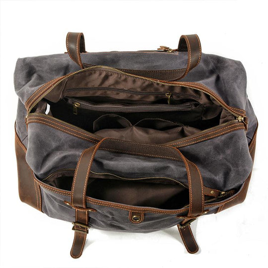 Unisex Waterproof Waxed Canvas Leather Travel Duffel | Anthony