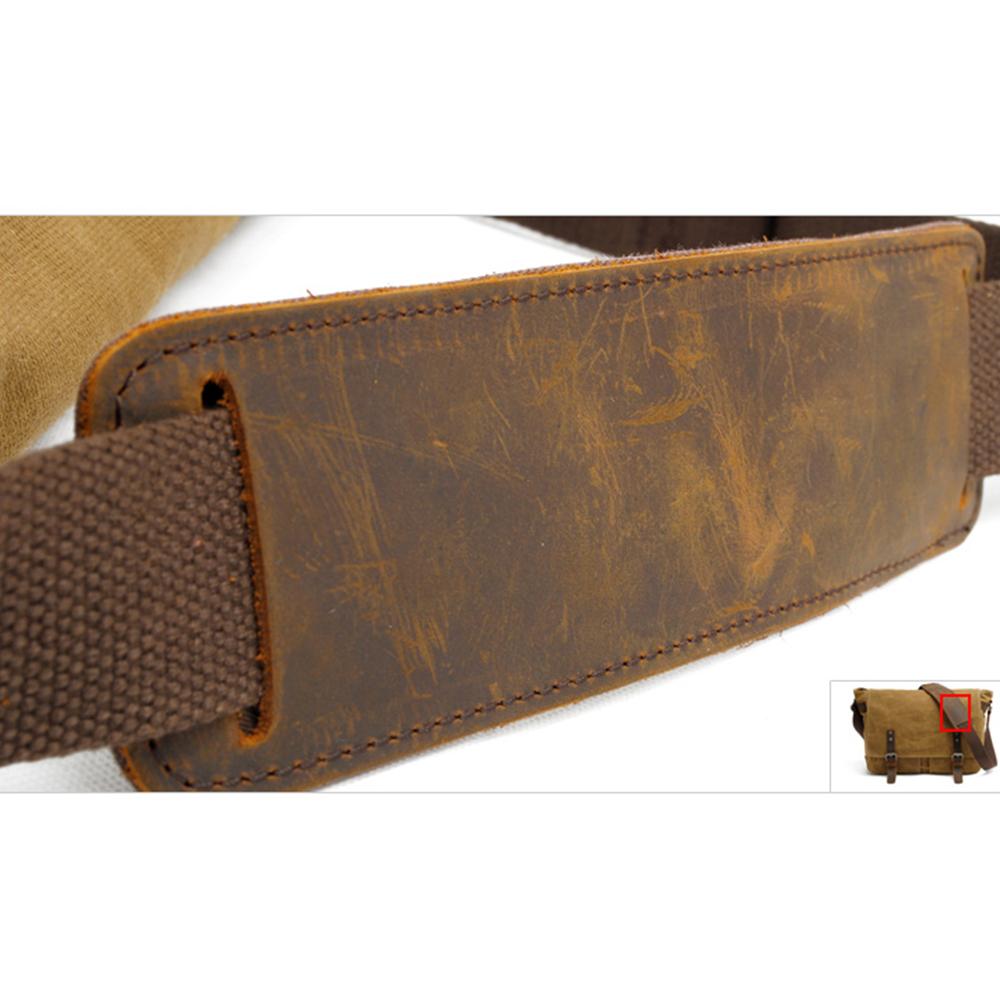 Men’s Waxed Canvas Leather Shoulder Messenger Bag | Joshua