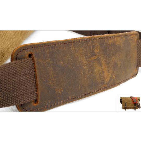 Men’s Waxed Canvas Leather Shoulder Messenger Bag | Joshua