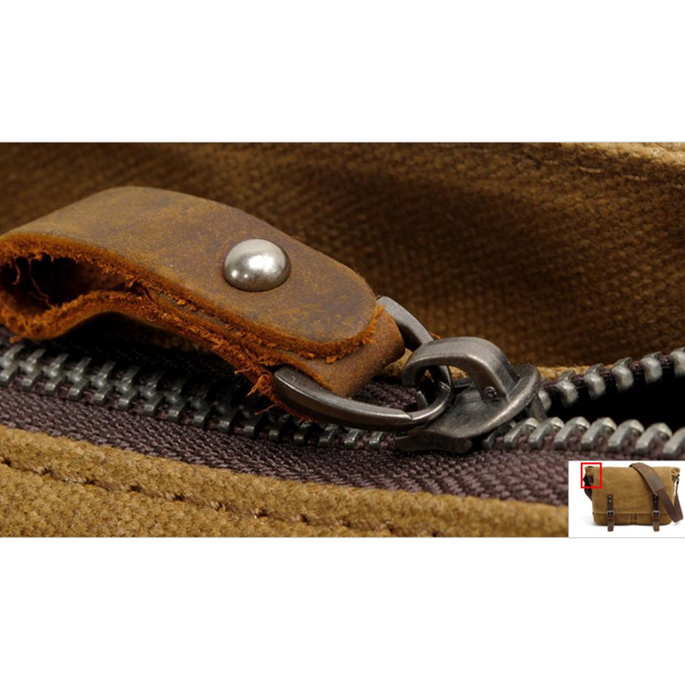 Men’s Waxed Canvas Leather Shoulder Messenger Bag | Joshua