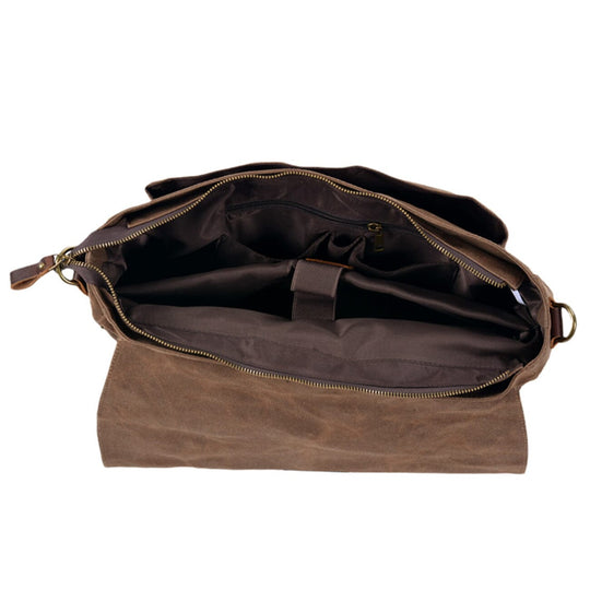 Men’s Vintage Waxed Canvas Leather Messenger Bag | Ryan