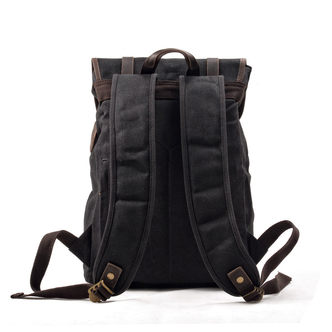 Unisex Heavy-Duty Waxed Canvas Leather Travel Backpack 15.6" | Marcus