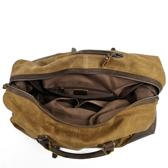 Unisex Waxed Canvas Leather Large Travel Duffel | Christopher