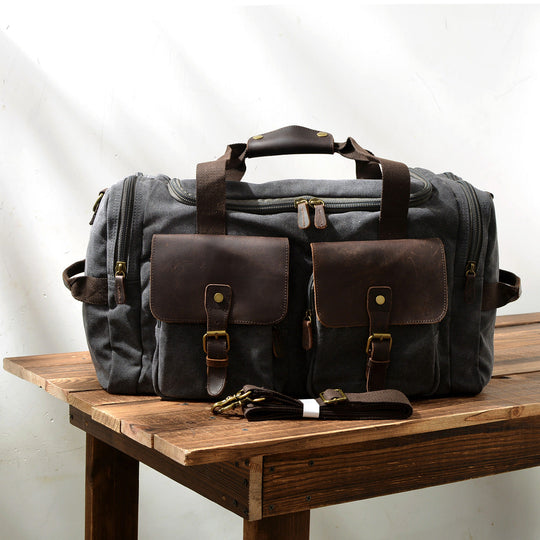 Men’s Waxed Canvas Leather Duffle Bag | David