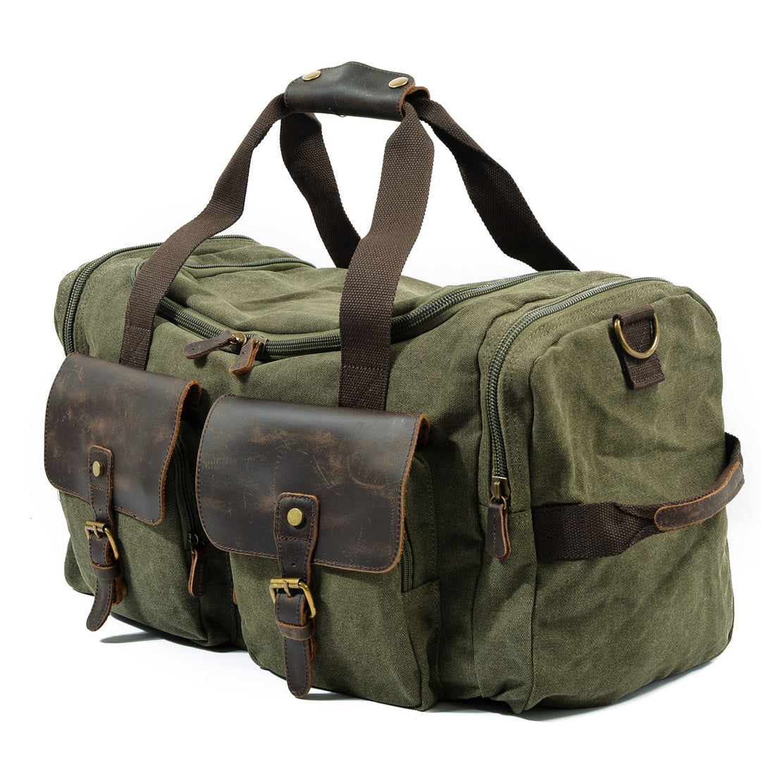 Men’s Waxed Canvas Leather Duffle Bag | David