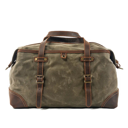 Unisex Waterproof Waxed Canvas Leather Travel Duffel | Anthony