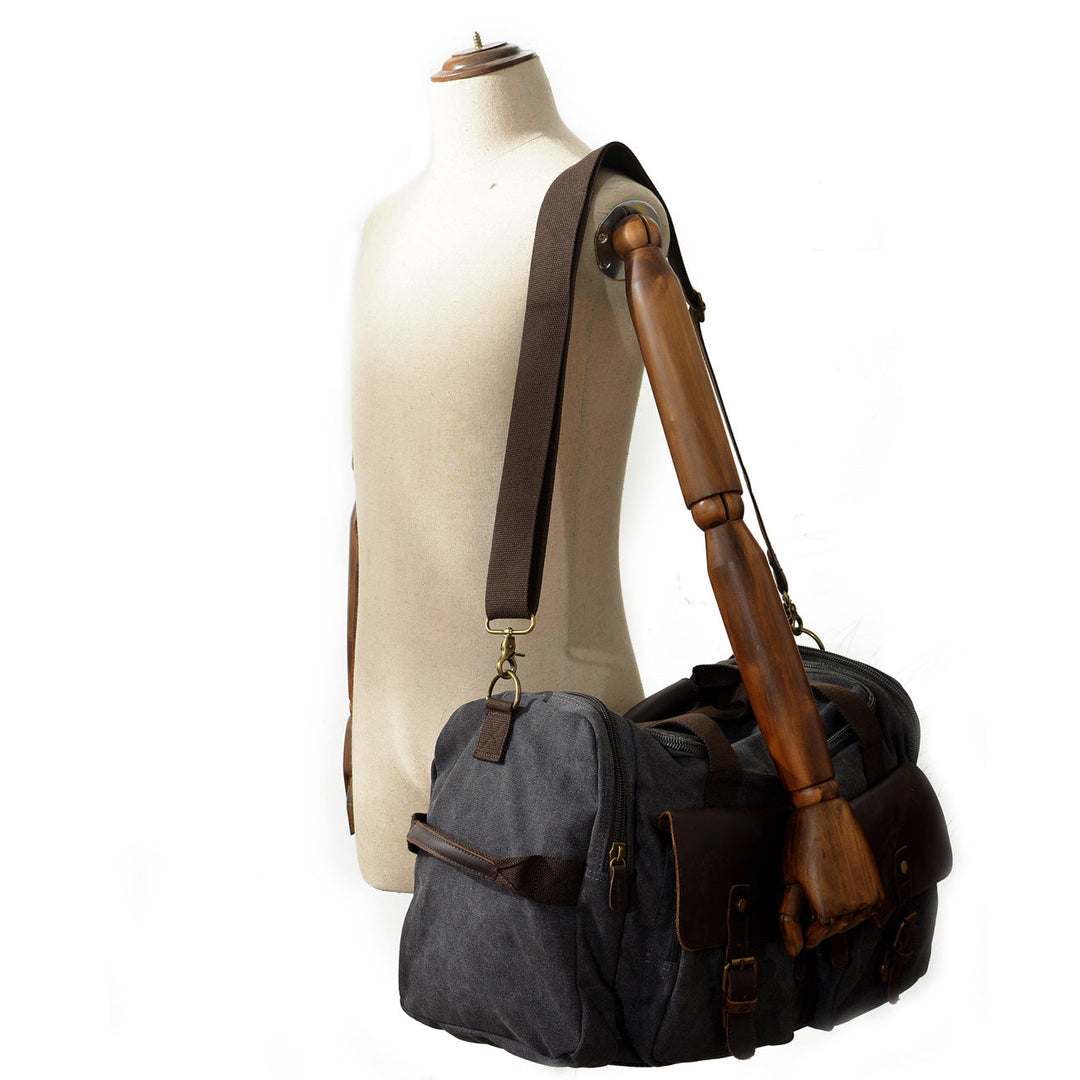 Men’s Waxed Canvas Leather Duffle Bag | David