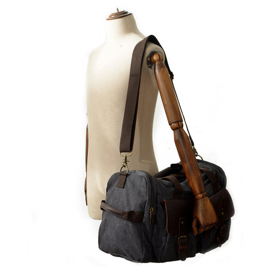 Men’s Waxed Canvas Leather Duffle Bag | David