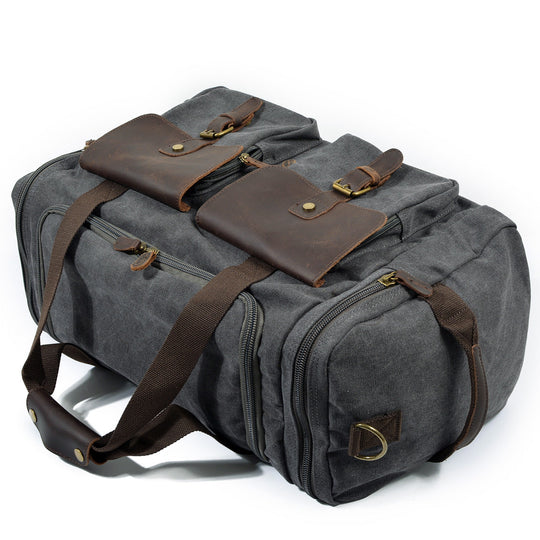 Men’s Waxed Canvas Leather Duffle Bag | David